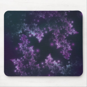 Mousepad Fraktal Blätter Violet Glow