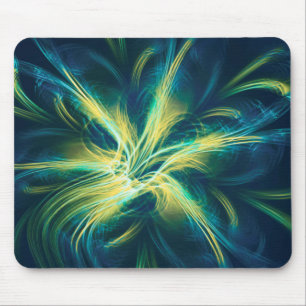Mousepad Fraktal Blume Blaue Palette