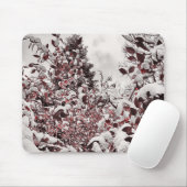 Mousepad frischer Schnee auf roten Blätter (Mit Mouse)