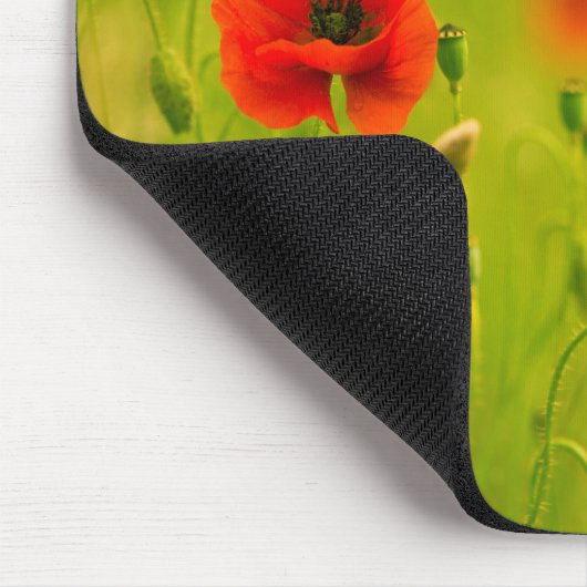 Mousepad, Frühling und Klatschmohnblumen Mousepad (Ecke)
