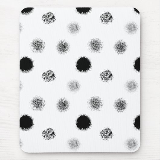 Mousepad für Abstrakte Kreise in Schwarz und Weiß (Vorne)