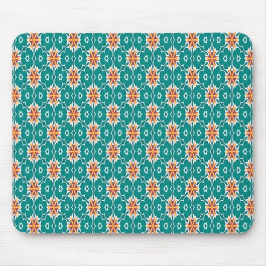 Mousepad für geometrische Muster grün und orange (Vorne)