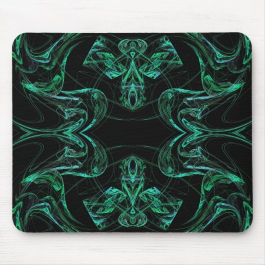 Mousepad für grün und schwarz Fraktal (Vorne)