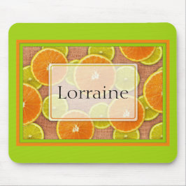 Mousepad für Limone und orangefarbene Fruchtscheib