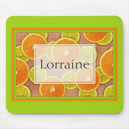 Mousepad für Limone und orangefarbene Fruchtscheib (Vorne)