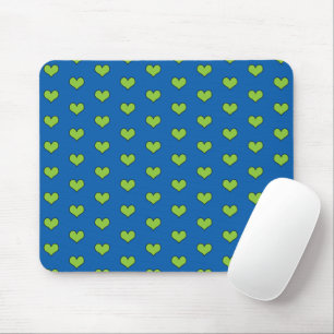 Mousepad für niedliche blaue und grüne Herzen