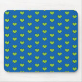 Mousepad für niedliche blaue und grüne Herzen (Vorne)