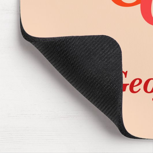 Mousepad - gestaffelte Initialname und Name in Rot (Ecke)