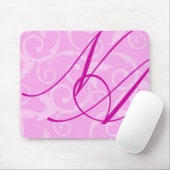 Mousepad - Girly Swirl Monogramm (Mit Mouse)