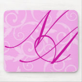 Mousepad - Girly Swirl Monogramm (Vorne)