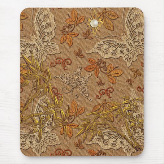 Mousepad Gold Beige Butterfly 2 (Vorne)