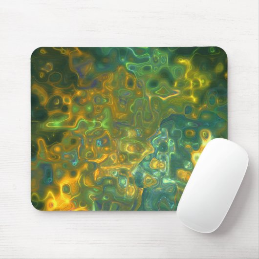 Mousepad Green Yellow Gemstone Pattern (Mit Mouse)