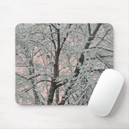 Mousepad großer Baum im Schnee (Mit Mouse)