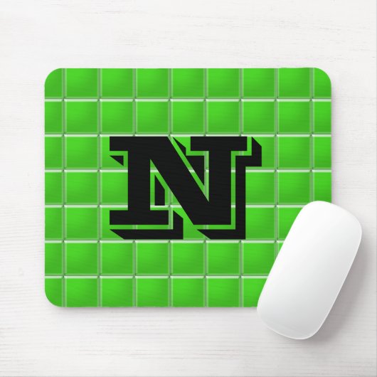 Mousepad - Grüne Fliesen mit Buchstaben (Mit Mouse)