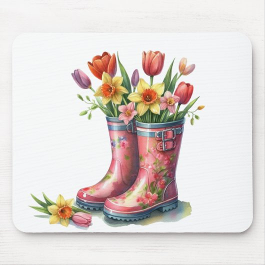 Mousepad-Hello Spring Floral Mouse Pad Mousepad (Vorne)