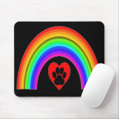 Mousepad Herz mit Paw unter einem Regenbogen (Mit Mouse)