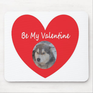 Mousepad Husky Heart Red Be My Valentine