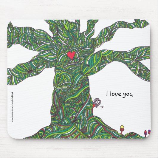 Mousepad - i-Liebe Sie - Baum mit Charakter (Vorne)