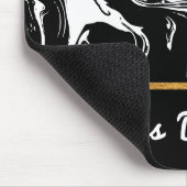 Mousepad im Schwarz-Weiß-Marmor-Stil (Ecke)