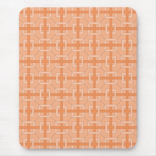 Mousepad - in Orange geflochtene Quadrate (Vorne)