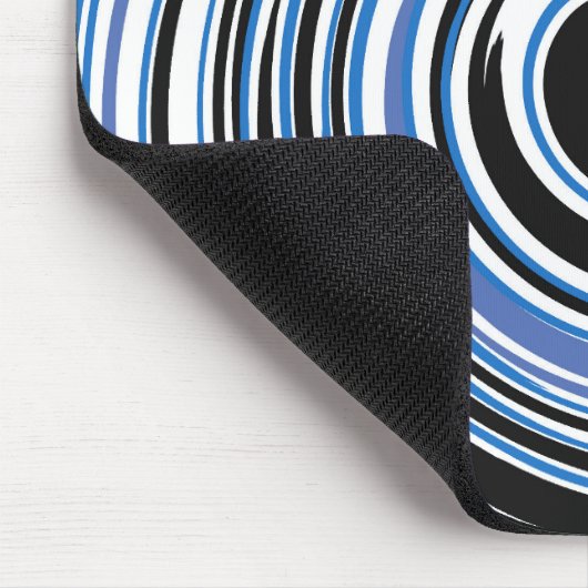 Mousepad in Schwarz-Blau-Swirl (Ecke)
