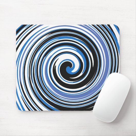 Mousepad in Schwarz-Blau-Swirl (Mit Mouse)