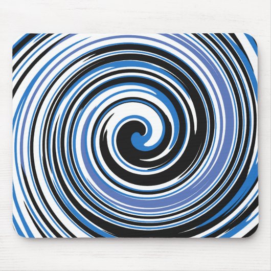 Mousepad in Schwarz-Blau-Swirl (Vorne)