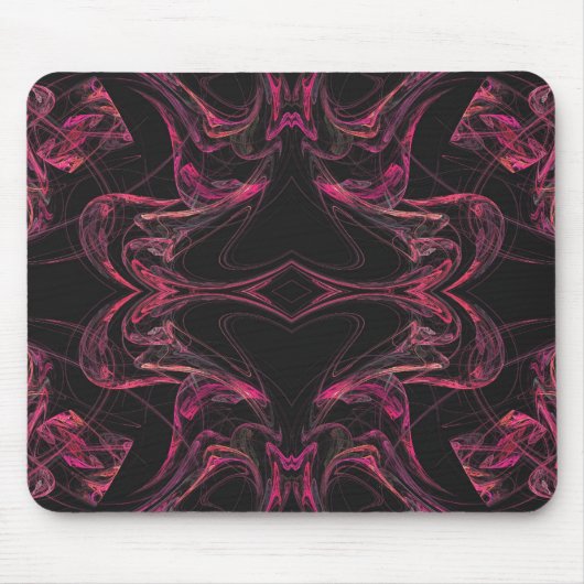 Mousepad in Schwarz/Rosa Fraktal (Vorne)
