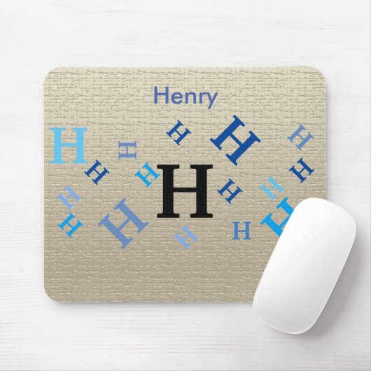 Mousepad - Jumbled Letters with Name in Blue (Mit Mouse)