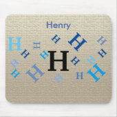 Mousepad - Jumbled Letters with Name in Blue (Vorne)