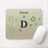 Mousepad - Jumbled Letters with Name in Green (Mit Mouse)