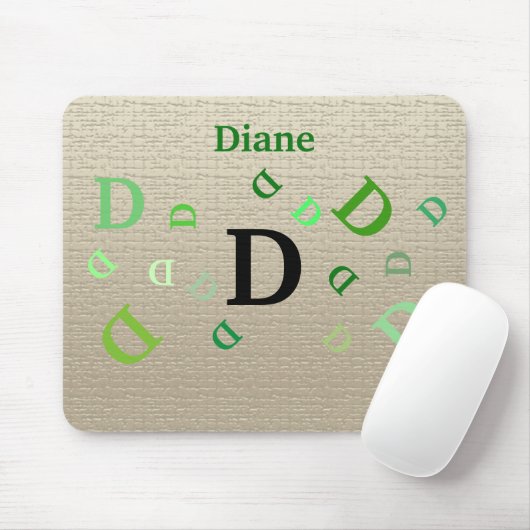 Mousepad - Jumbled Letters with Name in Green (Mit Mouse)