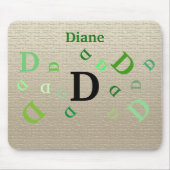 Mousepad - Jumbled Letters with Name in Green (Vorne)
