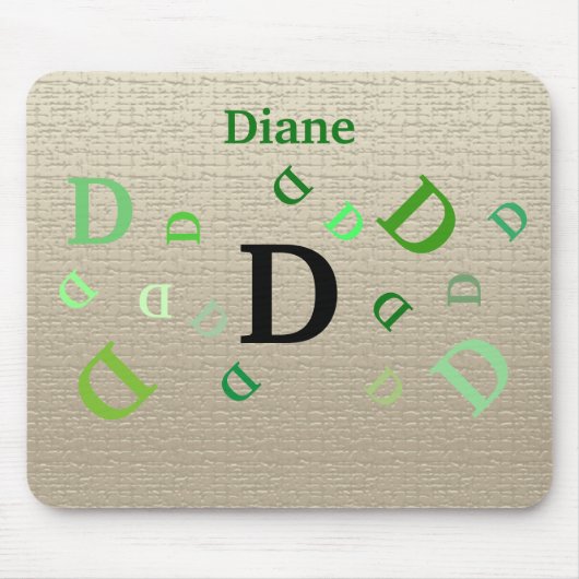 Mousepad - Jumbled Letters with Name in Green (Vorne)