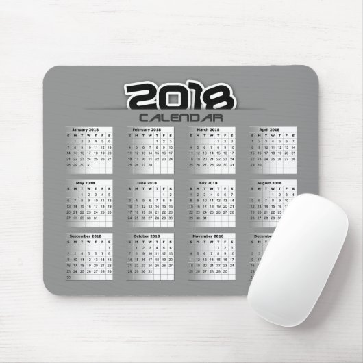 Mousepad-Kalender 2018 Mousepad (Mit Mouse)