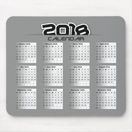 Mousepad-Kalender 2018 Mousepad (Vorne)