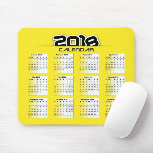 Mousepad-Kalender 2018 Mousepad (Mit Mouse)