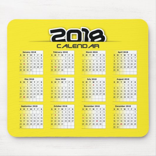 Mousepad-Kalender 2018 Mousepad (Vorne)