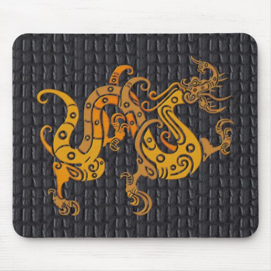 Mousepad Leather Gold Dragon (25-006) (Vorne)
