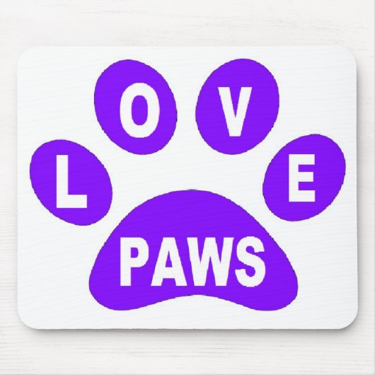 Mousepad Liebe Paws auf Paws Lila (Vorne)