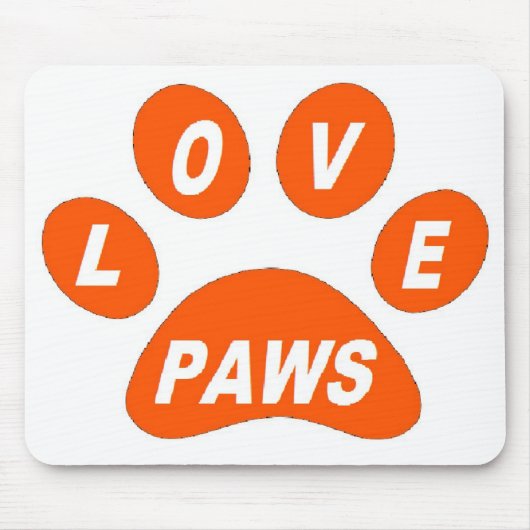 Mousepad Liebe Paws Orange (Vorne)