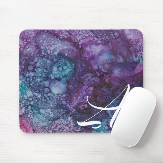 Mousepad "Lila-blau-alkoholfarbene Tinte" (Mit Mouse)