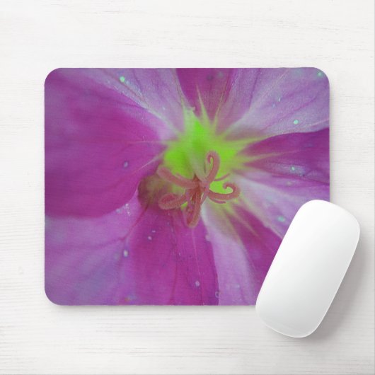 Mousepad lila Blütenzentrum mit hellgrünem Stern (Mit Mouse)