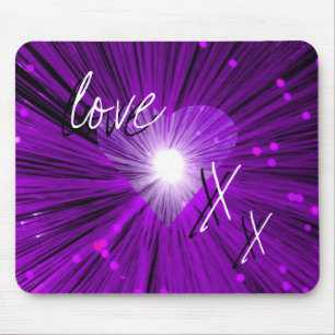 Mousepad lila Heart "Liebe and Kisses"