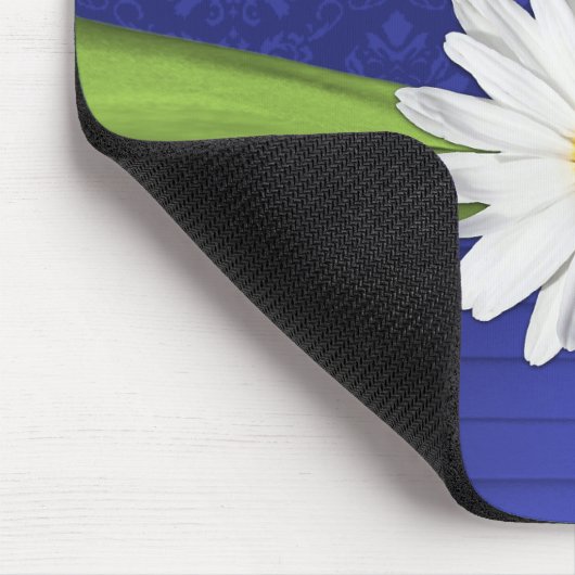 Mousepad Limon, weiß und Royal Blue Damask (Ecke)