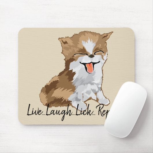 Mousepad Live Lagh Lick Repeat/Furry Kitten (Mit Mouse)