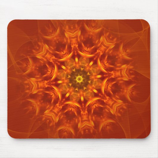 Mousepad Mandala Sunlight Orange Pattern (Vorne)