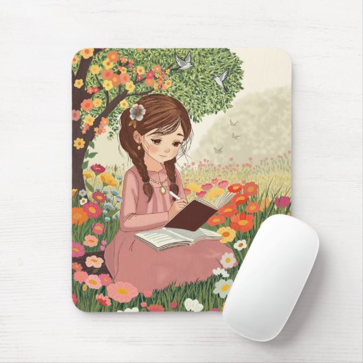 Mousepad Menina no Jardim (Mit Mouse)