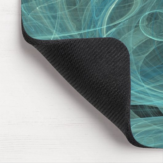 Mousepad mit aquamarinem und schwarzem Fraktal (Ecke)