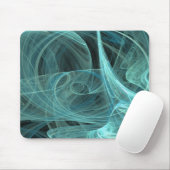 Mousepad mit aquamarinem und schwarzem Fraktal (Mit Mouse)